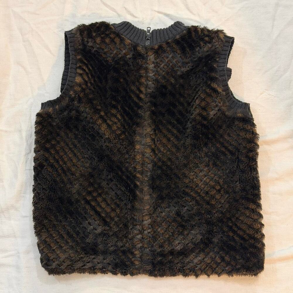 Vintage black and brown fur vest